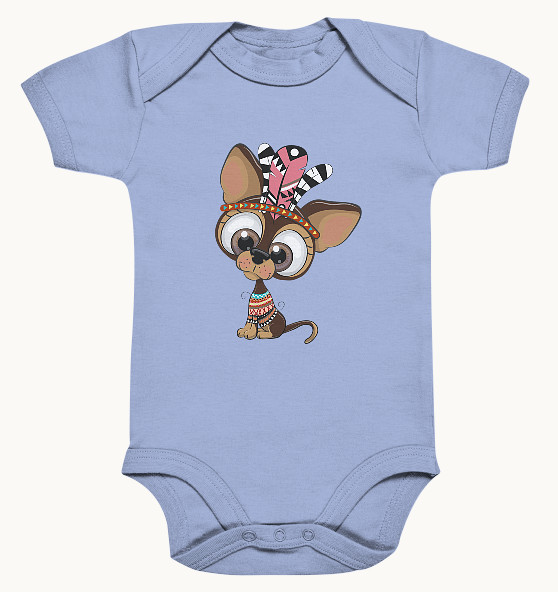 Wilder Hund – Baby Bodysuite, lieblicher Hund mit Indianerschmuck, herzlicher Strampler für Babys