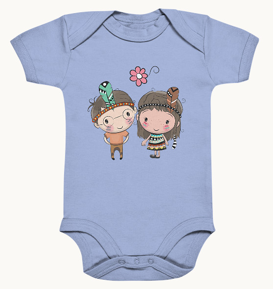 Wildes Paar Baby Strampler blau